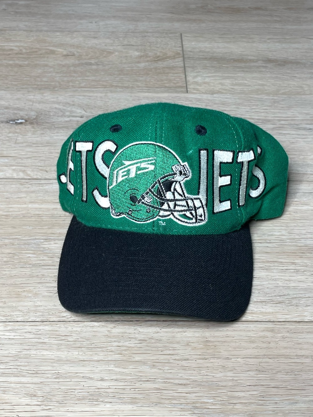 90’s NY Jets Wool Snapback Cap, Large Spell out